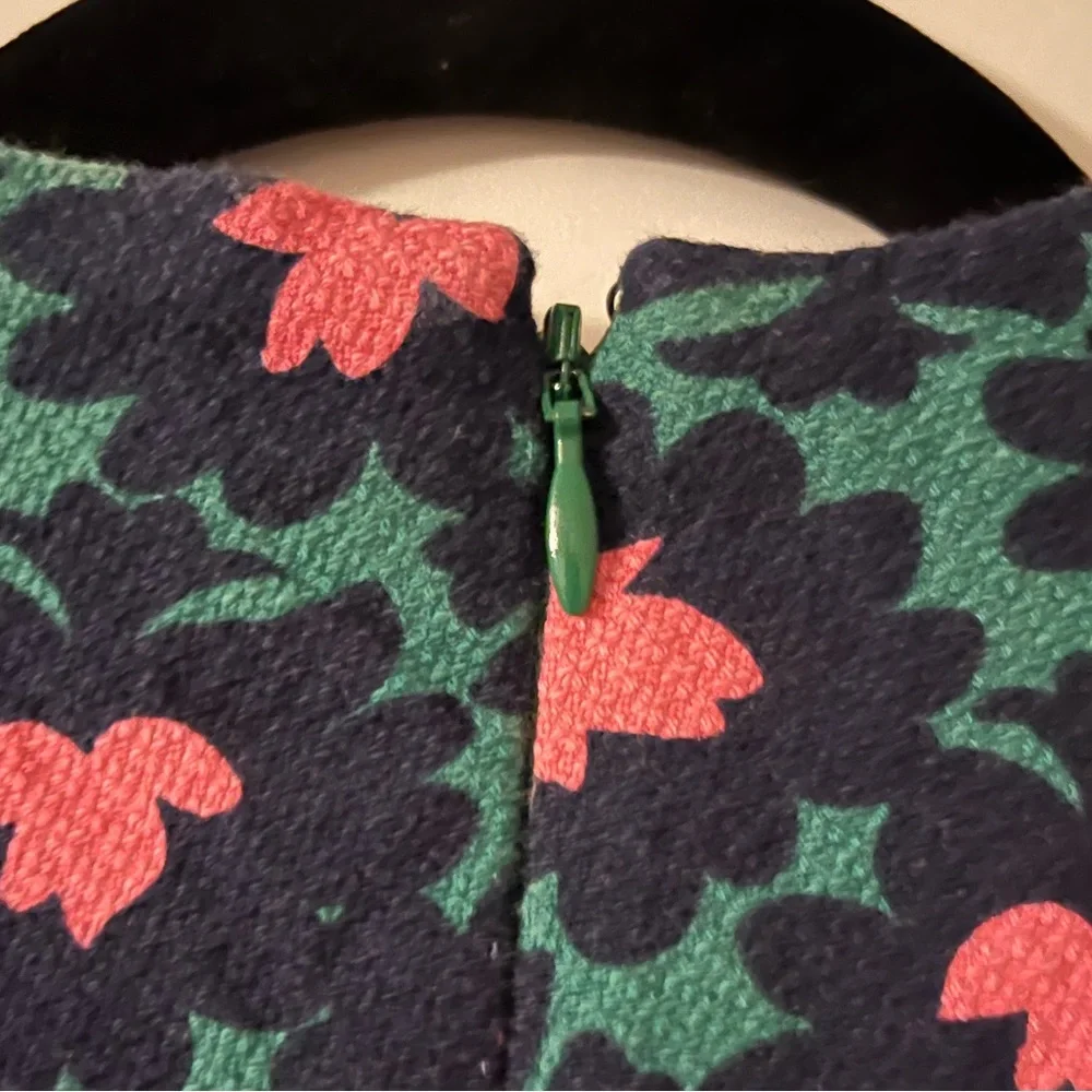 Boden Forest & Navy Floral Louise Textured Midi Sheath Dress US6R - Picture 10 of 12